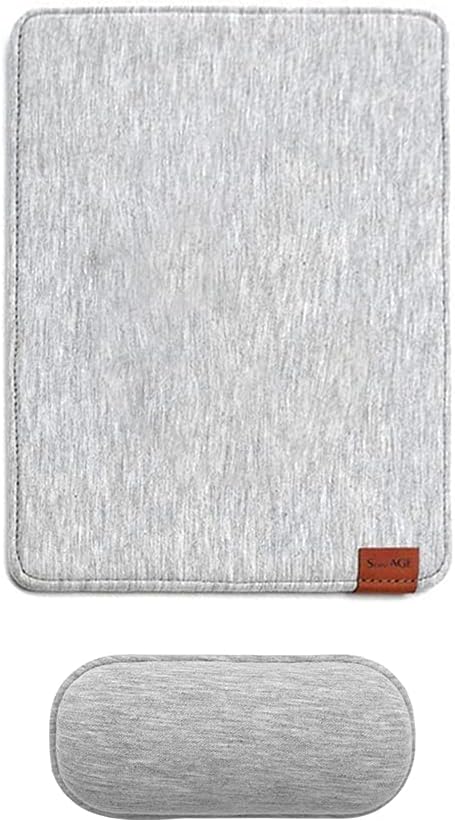 SenseAGE Detachable Ergonomic Mouse Pad with Wrist Rest Support, Adjustable Placement for Pain Relief, Non-Slip Base, for Computer & Laptop, Office Desk Accessories, 9.7 x 7.3 in (Light Grey)