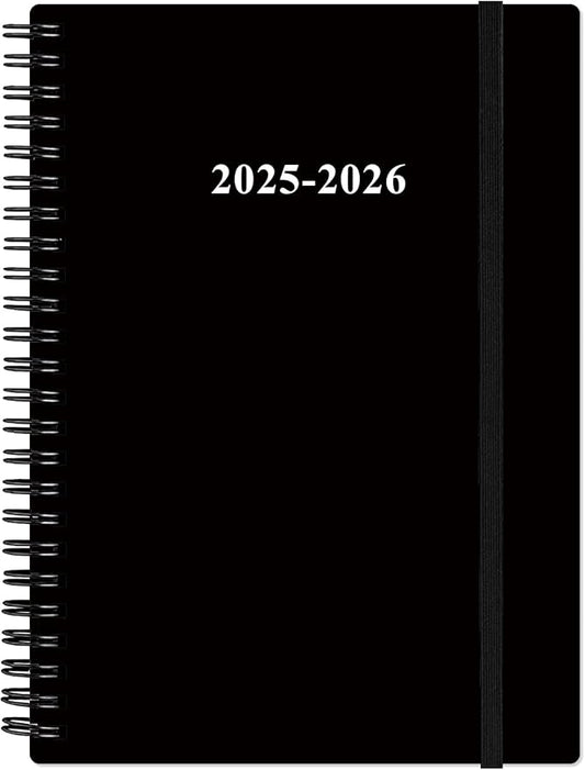 2025-2026 Planner - 18 Months Weekly & Monthly Planner from July 2025 - December 2026, Spiral Planner 2025-2026 with Elastic Closure, Inner Pocket, Medium 5.8" x 8.3", Black