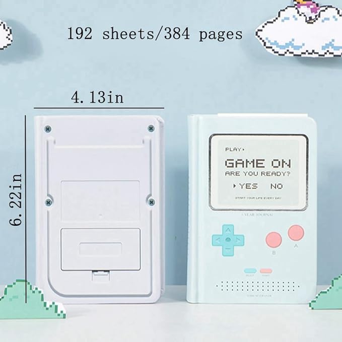 Undated Daily Planner 365 Days Notebook Game Design Pocket Organizer Appointment Book Journal Notebook A6 mini Cute Diary (Purple+Blue)