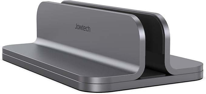 Aluminum Laptop Vertical Stand Organizer, Sturdy Laptop Computer Holder Desktop Stand Compatible with New Retina Apple MacBook Pro/Air, Mac mini and iPad Pro - Spacegrey