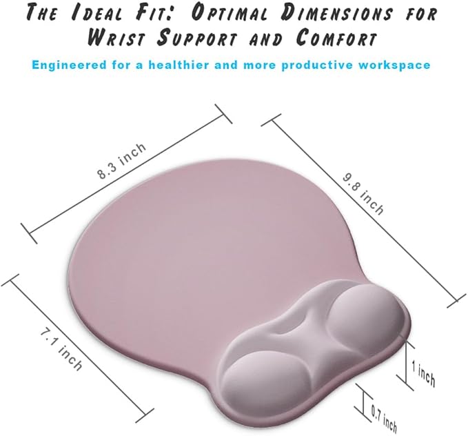 Ergonomic Mouse Pad with Wrist Rest Support&Gel Cushion for Desk; Cute Computer Decor Accessories for Women. Small Mousepad Mat Laptop Pads for Office&Home. Ergo Supplies & Aesthetic (03Siliver Surge)