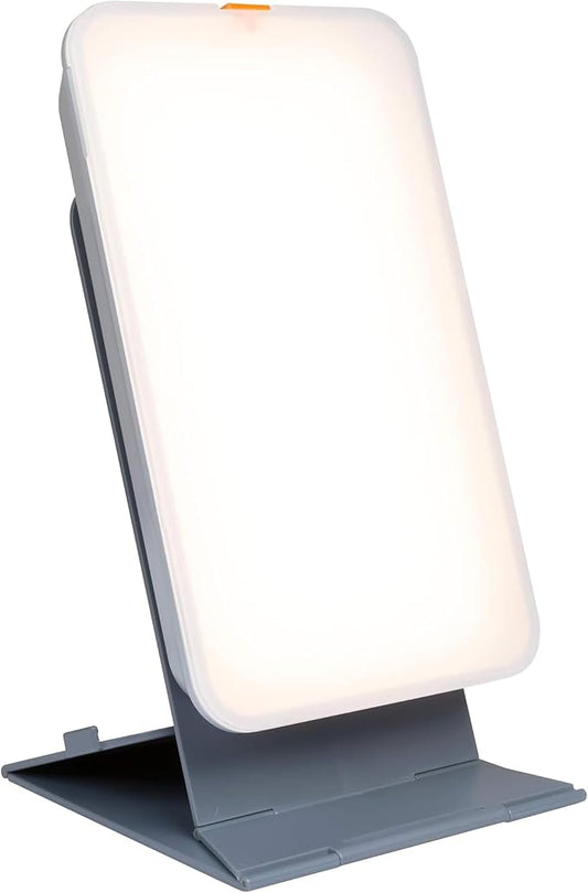 TheraLite Light Therapy Lamp, 10000 LUX Compact Bright Therapy Lamp, LED Bright White Light with Adjustable Height and Brightness Levels for Mood or Winter Blues and Energy Increase, White