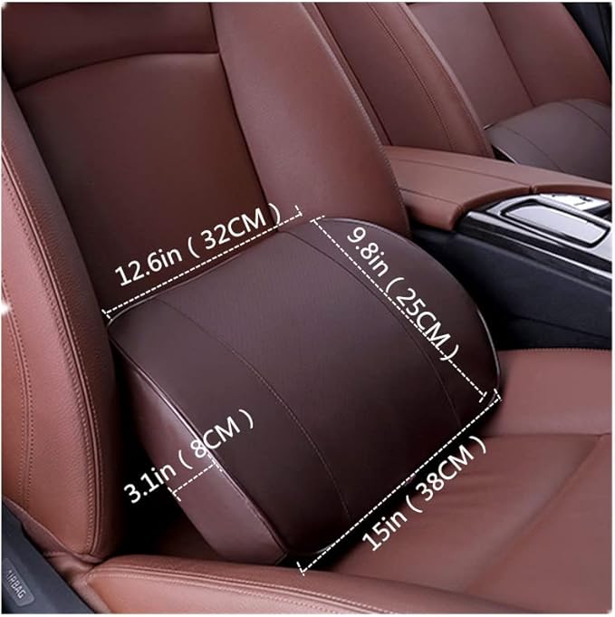 ZHONGLI Memory Foam Lumbar Support Pillow-Middle/Lower Back Support Cushion-Used for car Seats, Office Chairs, recliners, etc. (Style-2 (Brown))