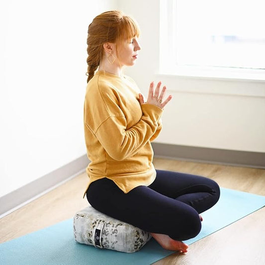 Hugger Mugger Zen Meditation Cushion - Wider Base, Use Horizontally or Vertically, Buckwheat Filled, Durable Fabric, Handmade in USA