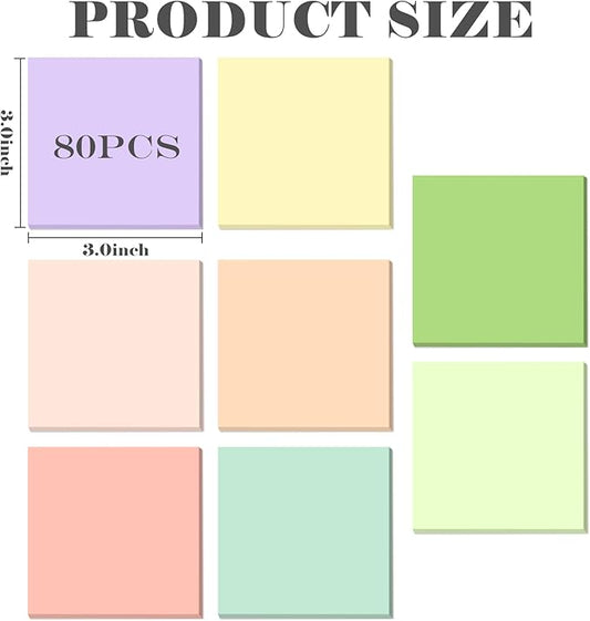 BAYTORY 640 Sheets Pop Paper Up Sticky Notes, 3 x 3 Inches, Morandi Colored Self-Sticky Note Pads, Memo Pads for School Office Home Desk Accessories (Morandi Series)