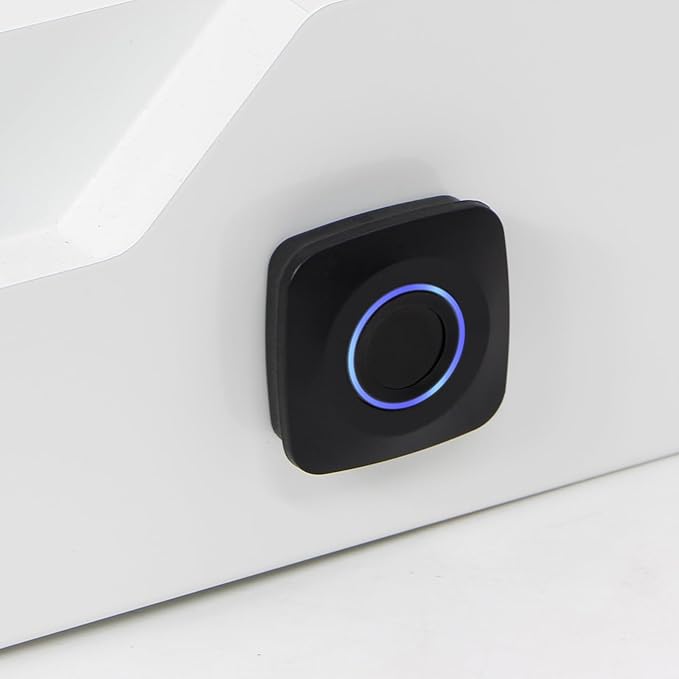 Under Desk Drawer with Lock Fingerprint, 16" W x 11.8" D x 6.3" H, Lockable Under Desk Slide Out Drawer, White