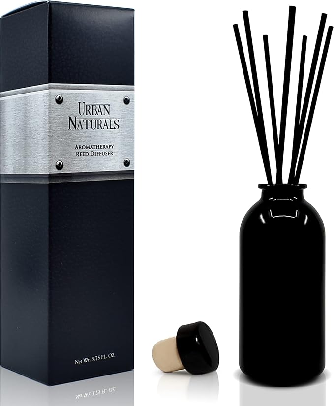 Urban Naturals Black Dice Reed Diffuser Set | Masculine Blend of Citrus, Lavender, Woods & Musk | Made in The USA