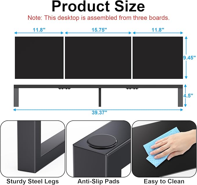 Zimilar Dual Monitor Stand Riser, Large Monitor Stand for Desk, Wood Monitor Riser with Storage Organizer for Home Office, Monitor Stands for 2 Monitors, Desktop Wooden Monitor Riser for Computer