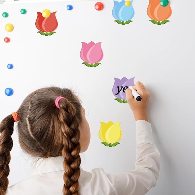 24 Packs Tulip Floral Sticky Notes 6 Colors 3 x 3 Inch Spring Flower Memo Pads Post Reminder Notes for Annotating Books Office School Study Supplies, 480 Sheets