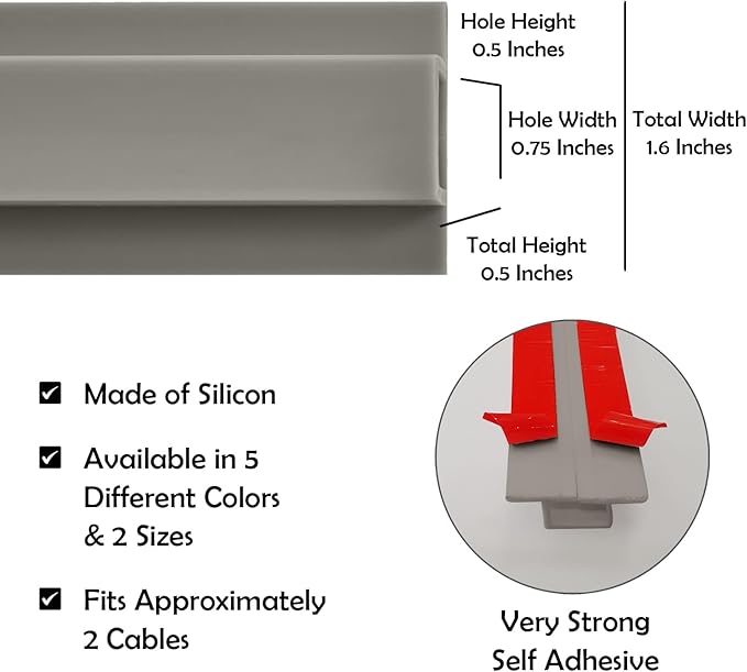 Rubber Bond TV Cord Hider Cable Protector - Strong Self Adhesive Wall Cord Cover Cable Hider - Low Profile Cable Management Wall Cord Concealer Cable Raceway