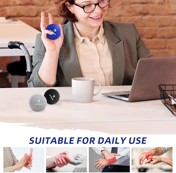 Stress Ball, Tri-Density Stress Balls for Adults & Grip Strengthening, Squeeze Balls for Hand Therapy, Squishy Stress Ball, Hand Strengthener Ball, Hand Balls for Therapy