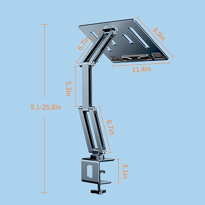 OATSBASF Tablet Stand, iPad Holder for Desk Mount, Portable Monitor Stand, Rotatable 360 Degrees, Desktop Reading Mount Holder for Computer, iPad, Cookbooks, Recipes