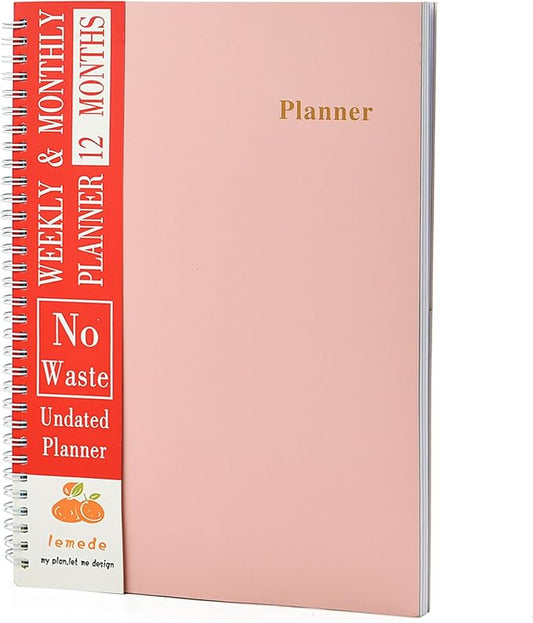 8.5"×11" Undated Weekly Planner, 158 Pages Non Date Monthly Planner Weekly To Do List Notepad with Goals & Note, A4 Large Blank Monthly Planners for Women Men Homeschool Office Supplies