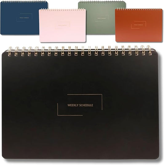 Undated Weekly Schedule | Business Planner | 8.25” x 11.75” ADHD Organizer | Premium Multi-Layout Schedule | Black | Landscape Layout