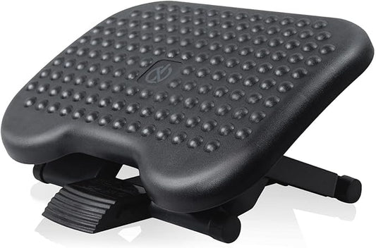 Under Desk Footrest Adjustable Height Comfy Foot Rest with 30 Degree Angle Adjustment for Comfort Home, Office Pressure Relief