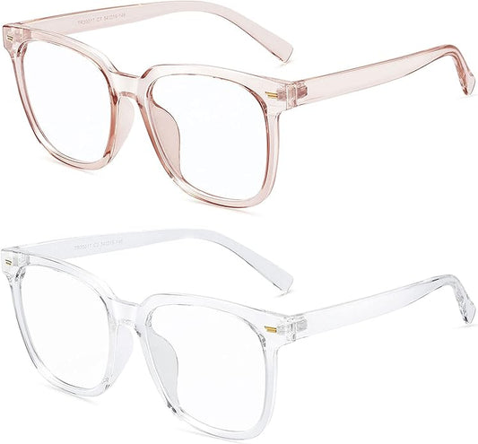 PANNER Oversized Square Blue Light Blocking Glasses for Women Men Anti Glare Reduce Eyestrain Computer Glasses