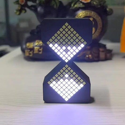 Digital Hourglass 1-30 Minute Freely Adjustable Gravity Timer Dynamic Flow Cube Led Night Light Hourglass Timer for Classroom Home Office Cooking (Black, White Light Source)