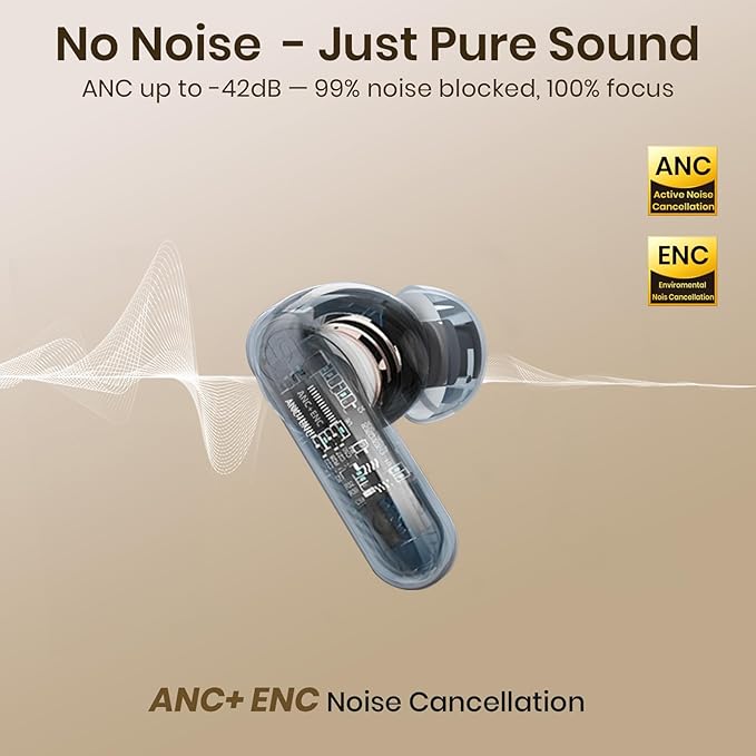 Wireless Earbuds 5.4 Bluetooth Headphones 100H Bluetooth Earbuds Active Noise Cancelling Earphones in-Ear Earbud with 4 ENC Noise Cancelling Mic IP5 Waterproof Earphones for Android iOS