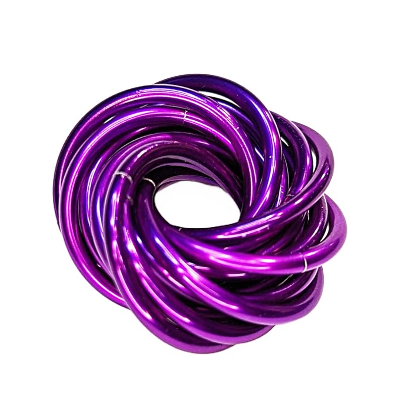 Möbii Fidget Ball (Solid Color): Quiet Mobius ADHD Anxiety Stim Stress Relief Toy Tool for Home Travel Office or Desk (Medium, Half, Amethyst)