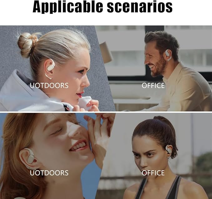 Open Ear Headphones Wireless Bluetooth 5.3 for Women Sweatproof IP54 • 28H Battery (8H+Case) • Dolby Sound • Ultra-Light Comfort for Workout Running