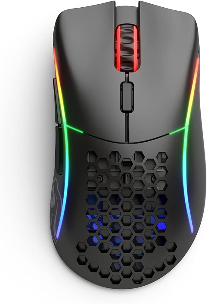 Glorious Model D- (Minus) Wireless Gaming Mouse - 67g Superlight Honeycomb Design, RGB, Ergonomic, Lag Free 2.4GHz Wireless, Up to 71 Hours Battery - Matte Black