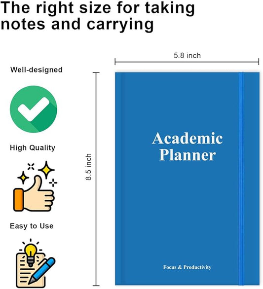 Academic Planner for 2025 2026 or Anytime – A5 Undated Weekly Student Planner For Homeschool, High School, College & Nursing Students, 200 Pages, 5.8" x 8.5", Blue