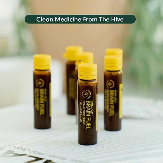 Beekeeper's Naturals B.LXR Brain Fuel - Memory, Focus and Clarity Liquid Formula, Supports Productivity Royal Jelly, Ginkgo Biloba, Bacopa Monnieri Keto Friendly, Gluten & Caffeine-Free, 6 ct (2 Pack)