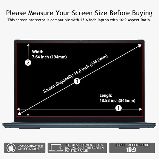 2 Pack 15.6Inch Laptop Anti-Blue Screen Protector for HP/Dell/Asus/Acer/Sony/Samsung/Lenovo/Razer Blade Aspect Ratio 16:9 Anti-Glare Anti-fingerprint with Camera Cover