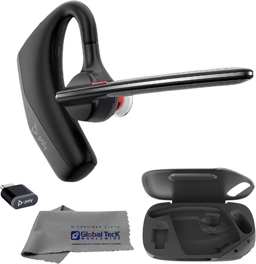 Poly Voyager Legend 50 Bluetooth Headset Noise Cancellation, 4-Mic WindSmart Tech, 10-Hour Battery, Fast Charging, 98 ft Wireless Range, Multipoint Connectivity, Voice Assistant, GTW Card (Pack of 10)