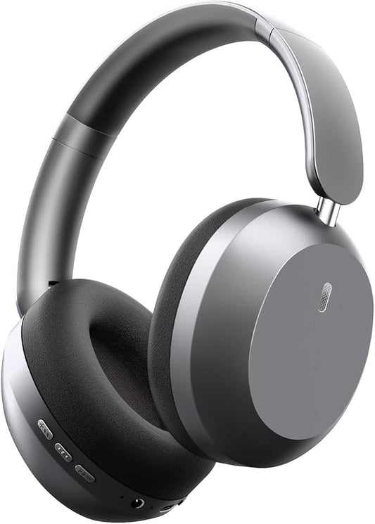 Y05 Bluetooth Headphones Wireless Over Ear with Microphone 48 Hours Playtime, High Sound Quality Foldable Soft Earpads Earphones for Travel - Space Grey
