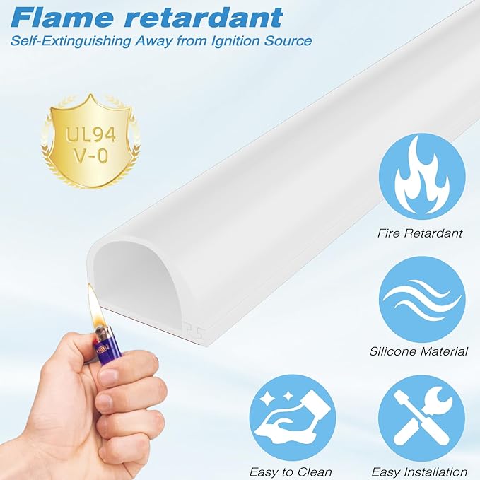 39" Silicone Cord Hider for 1 Cord,Flexible Side-Opening Self-Adhesive Cord Covers for Wires on Wall Mount TV,Easier Setup for Home Office Cable Management Wire Hider,0.54" W x 0.39" H,White