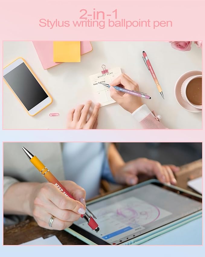 53PCS Aesthetic School Supplies with Large Pencil Case,12 Pastel Highlighters,5 Black & 6 Color Ink Gel Pens,2 Inspirational Stylus Ballpoint Pens,4 Mechanical Pencils 0.5-0.7mm Student Essentials