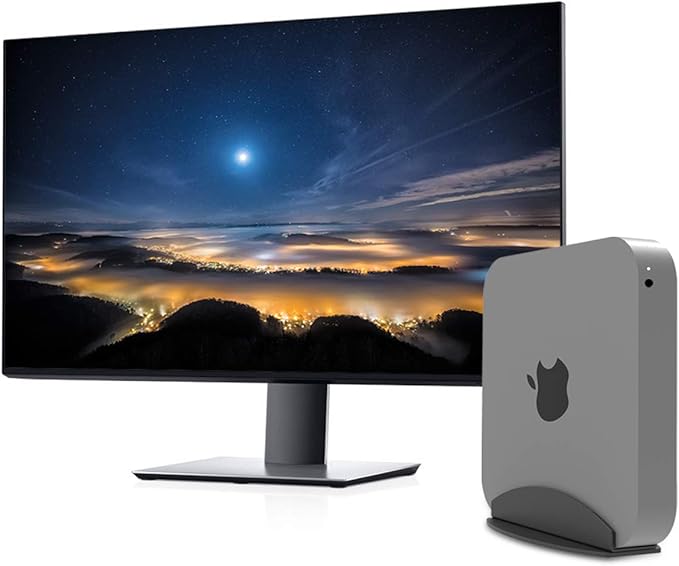 Bylitco Desktop Stand for Mac Mini 2010-2023,M1/M2,Vertical Holder,Perfect for Desk Organization and Heat Dissipation,Soft Cushioned Protection, Space-Saving Design- Black