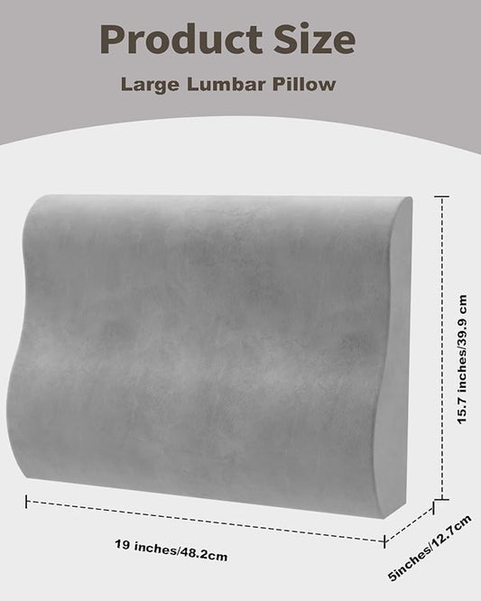 Lumbar Support Pillow for Recliner Chair/Accent Chair/Couch,Comfy Back Support Pillow with Gel Memory Foam,Recliner Cushions for Back Rest,Pain Relief,Reading,Washable Cover
