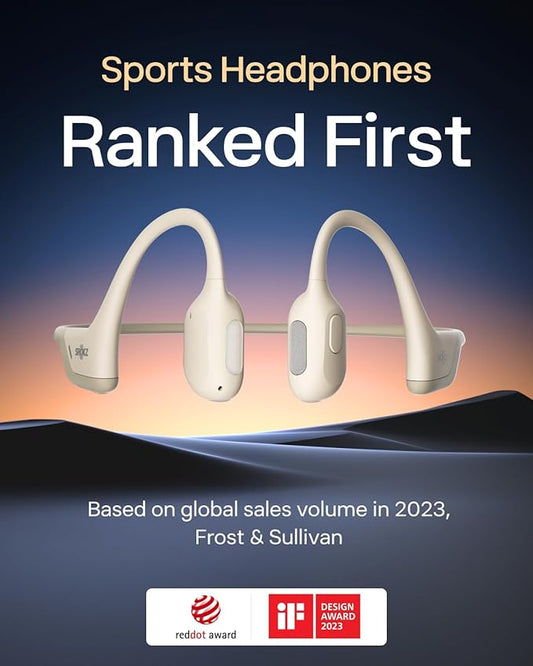 SHOKZ OpenRun Pro - Open-Ear Bluetooth Bone Conduction Sport Headphones - Sweat Resistant Wireless Earphones for Workouts and Running with Premium Deep Base - Built-in Mic, with Hair Band