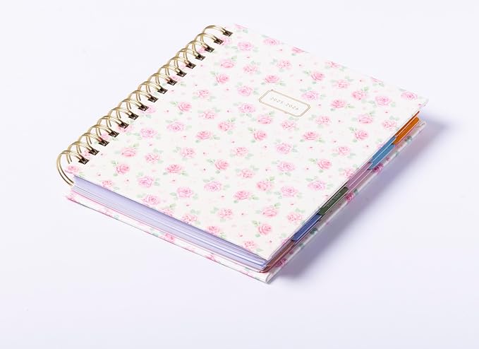 2025-2026 Eccolo Spiral Agenda Planner, Watercolor Roses, Weekly & Monthly Pages, 18 Months, Sticker Sheets, Inspirational Quotes (7.75 x 8.75, July 2025 - Dec 2026)