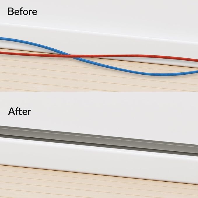 Rubber Bond TV Cord Hider Cable Protector - Strong Self Adhesive Wall Cord Cover Cable Hider - Low Profile Cable Management Wall Cord Concealer Cable Raceway