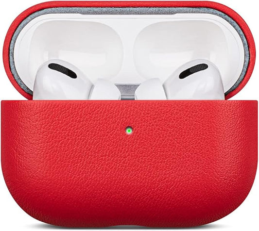 Lopie AirPods Pro 2nd Gen Leather Case - Red, Protective Case Fully-Wrapped with Top Grain Leather, 360-Degree Protection, Lightning Port Access, Support & Warranty