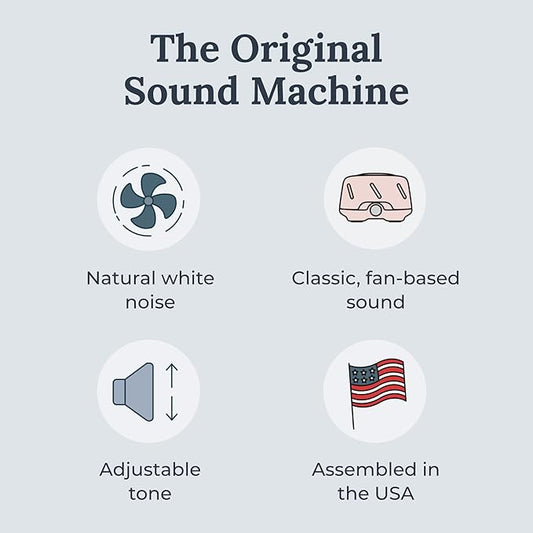 Yogasleep Dohm Uno White Noise Sound Machine, Natural Pink Noise from a Real Fan, Adjustable Tone & Noise Canceling for Office Privacy & Meditation, Sleep Aid for Travel, Baby & Adults (Pink)