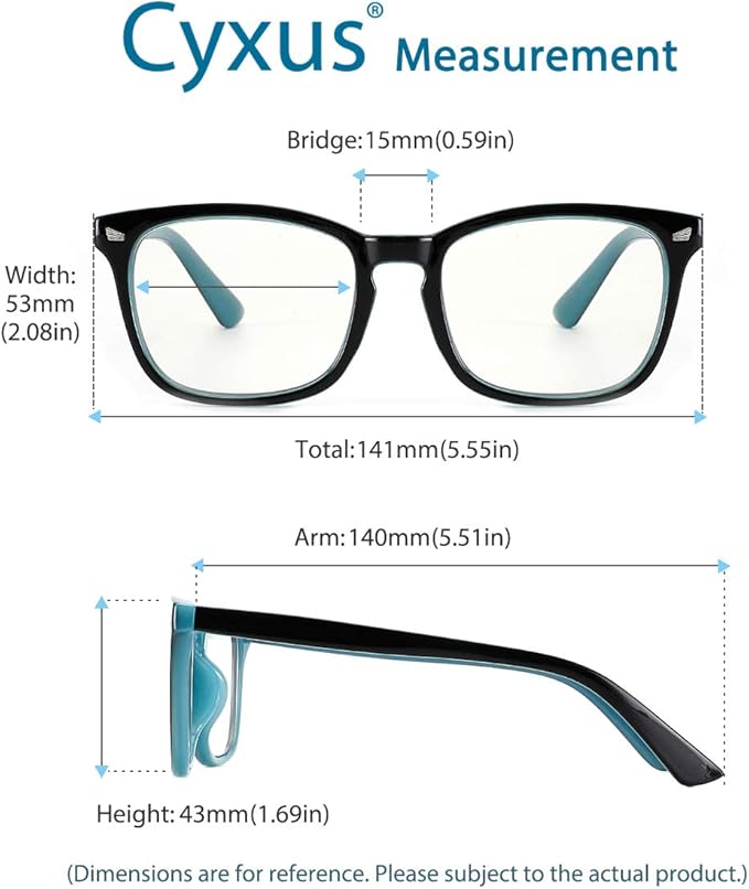 Cyxus Blue Light Glasses for Men Women Reduce Eye Strain UV Blocking for Computer Screen 8082