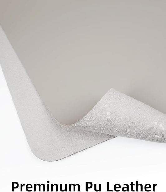 AFIING Leather Desk Pad Protector,55" x 17" Office Desk Mat, Large Mouse Pad, Non-Slip PU Leather Desk Blotter, Laptop Desk Pad, Waterproof Desk Writing Pad for Office and Home (Light Grey)