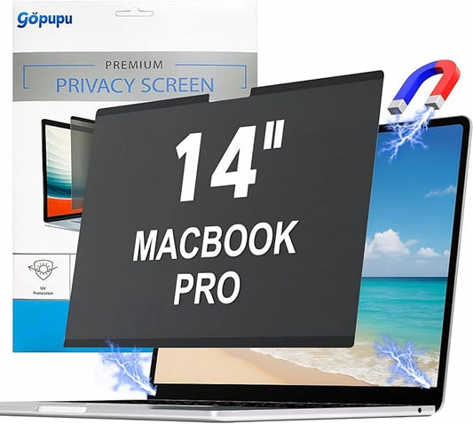 Strong Magnetic Privacy Screen for Macbook Pro 14 Inch 2021-2024 M1/M2/M3/M4/Pro/Max, Removable Screen Protector Mac Pro Eye Protect Anti-Blue Light Anti-Scratch Laptop Screen Filter Shield Anti-glare
