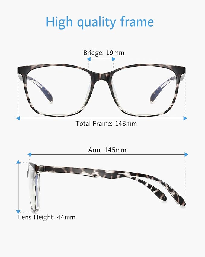 ANRRI Blue Light Glasses Men Women Leopard Blue Light Blocking Computer Glasses Anti Eyestrain Lightweight UV Filter Lens Eyeglasses Frame