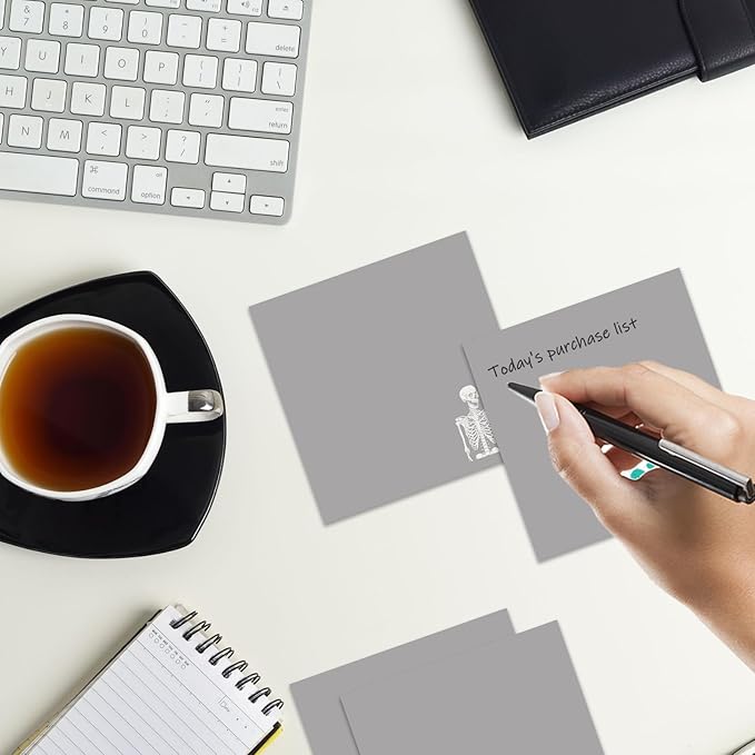 Sticky Notes 3x3 Inches, 2 Pads Cute Colorful Self-Stick Note Pads, Easy to Post for Home, Office and Daily Life Organization Cute Skull Heart