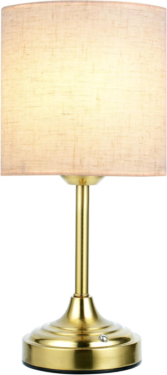 Battery Operated Lamp, 8000mAh, Dimmable, 2700K, Touch Control, Portable, Small, LED, Wireless, Rechargeable, Cordless, Desk Lamp, Kitchen Lamp, Fabric Shade, for Dining Room, Bedroom, Living Room