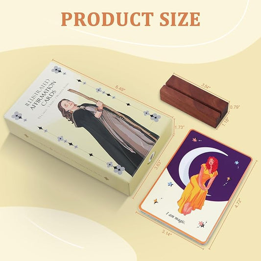 Affirmation Cards for Women – 53 Daily Motivational Cards with Display Stand | Inspirational Self-Care & Meditation Gift, Birthday Gifts for Women & Best Friends