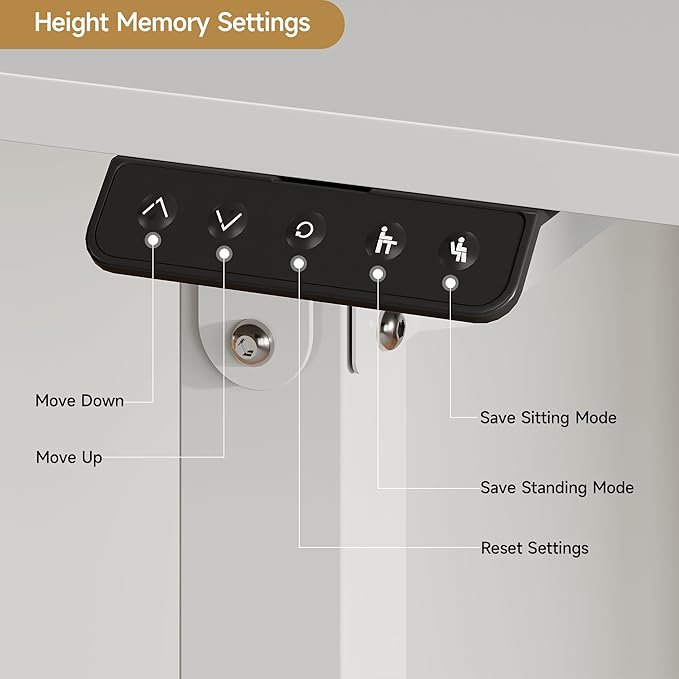 63x30 Inch Adjustable Standing Desk with 4 Legs, Stand up Desk Features a Spacious Rectangular Top, Dual-Motor Lift, and Memory Presets (28-46Inch) for Home Offices or Computer Workstations, White