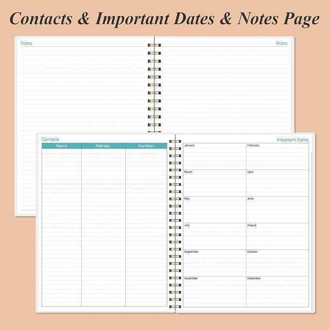 2025-2026 Planner - 17 Months Weekly & Monthly Planner from August 2025 - December 2026, Academic Planner 2025-2026 with Elastic Closure, Inner Pocket, 8.5" x 11", Rose Leaf
