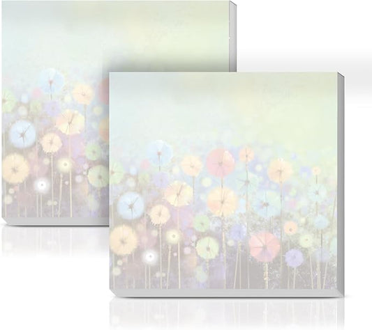 Sticky Notes 3x3 Inches, 2 Pads Cute Colorful Self-Stick Note Pads, Easy to Post for Home, Office and Daily Life Organization Watercolor Dandelion