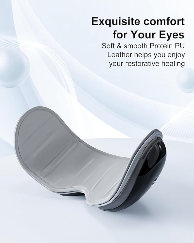 Eye Massager with Heat & Bluetooth Music, Birthday Gifts for Women, Reduce Eye Strain, Headache Relief and Improve Sleep, Eye Care Gift(Black)